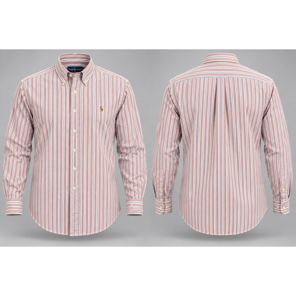 Ralph Lauren Men's 15.5 32-33 Shirt L/S Button Down Flesh Pony Classic Fit
